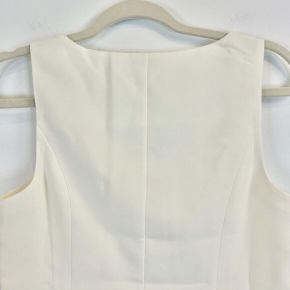 J Crew Vest Top Womens 0 Ivory Sleeveless Button-Fly Tank Blazer Stretch NWT - Picture 5 of 11